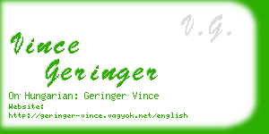 vince geringer business card